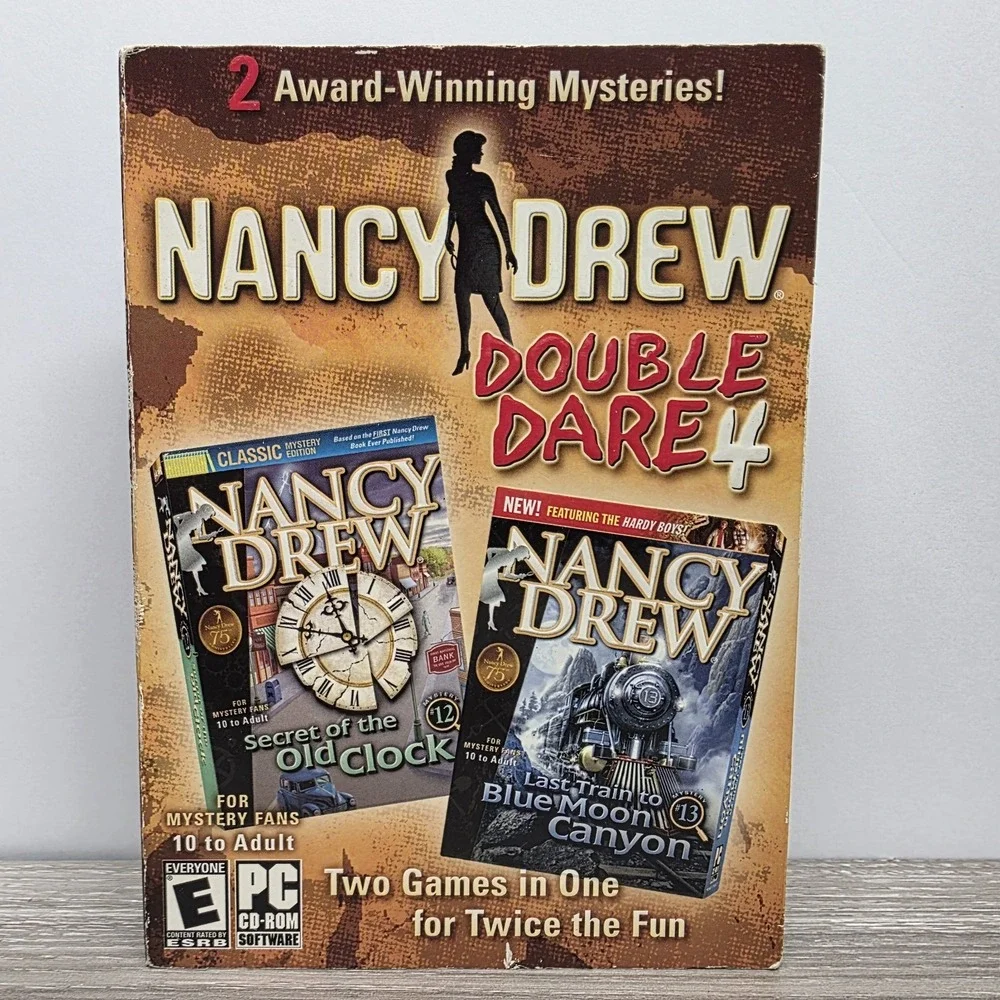 Nancy Drew Double Dare 4 PC Game Secret Old Clock Last Train Blue Moon Canyon